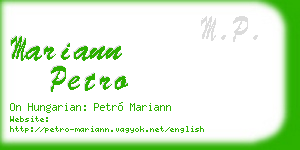 mariann petro business card